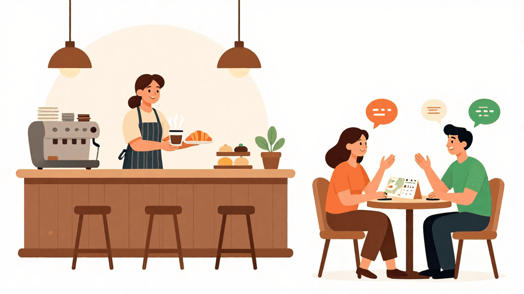 Im Café und Restaurant