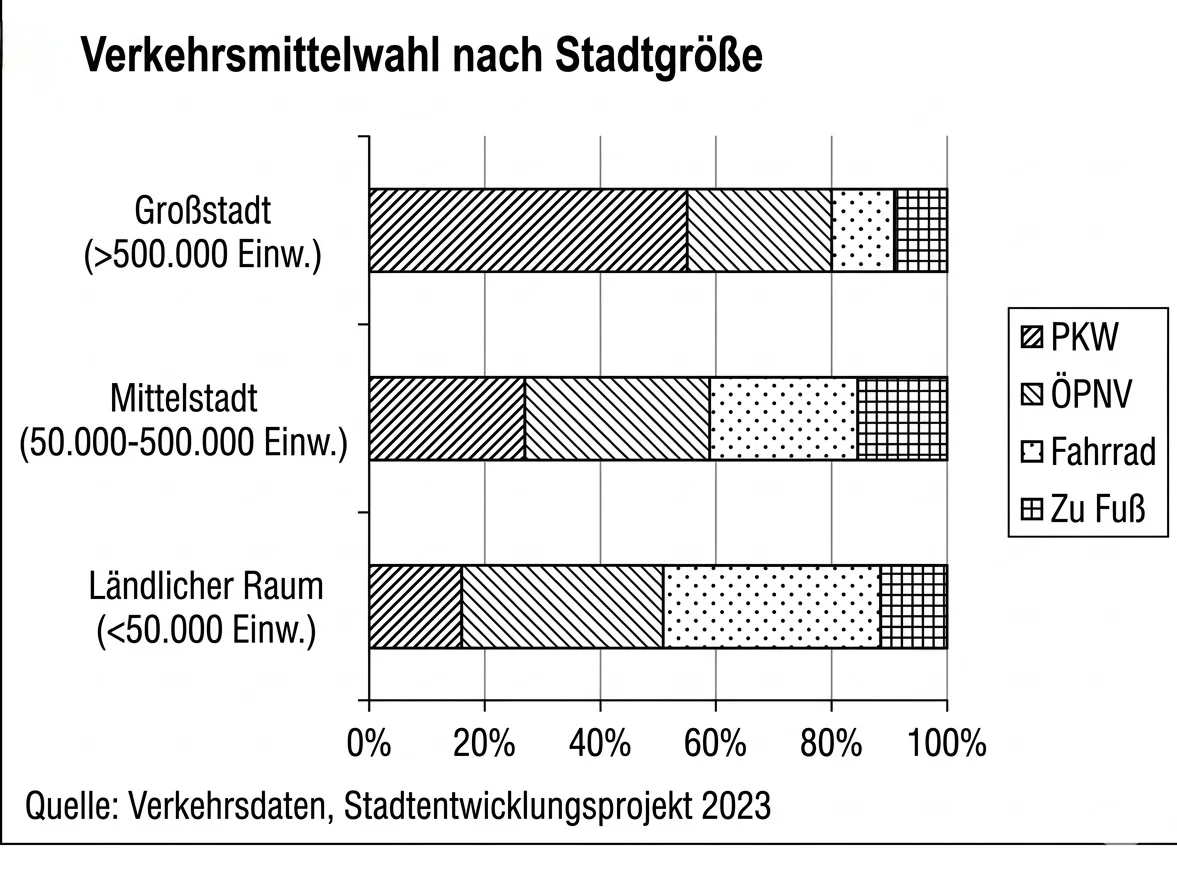 MA3: Verkehrsmittelwahl nach Stadtgröße