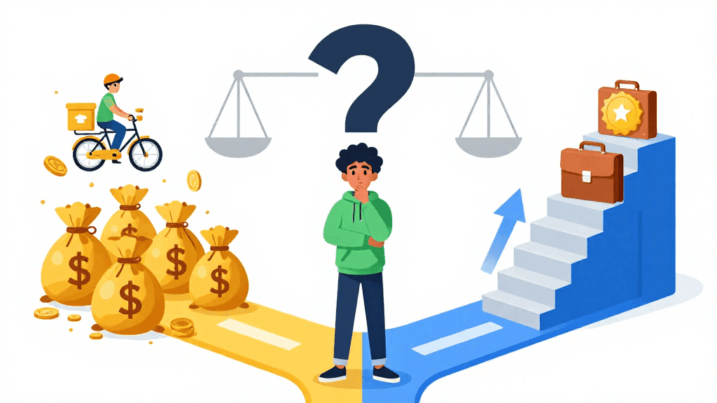 Nebenjob: Geld oder Karriere?