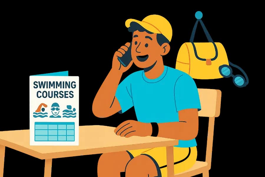 Illustration for MA1: Telefongespräch über Schwimmkurse
