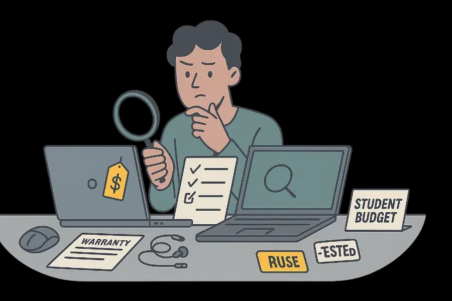 Illustration for MA7: Gebrauchten Computer kaufen?